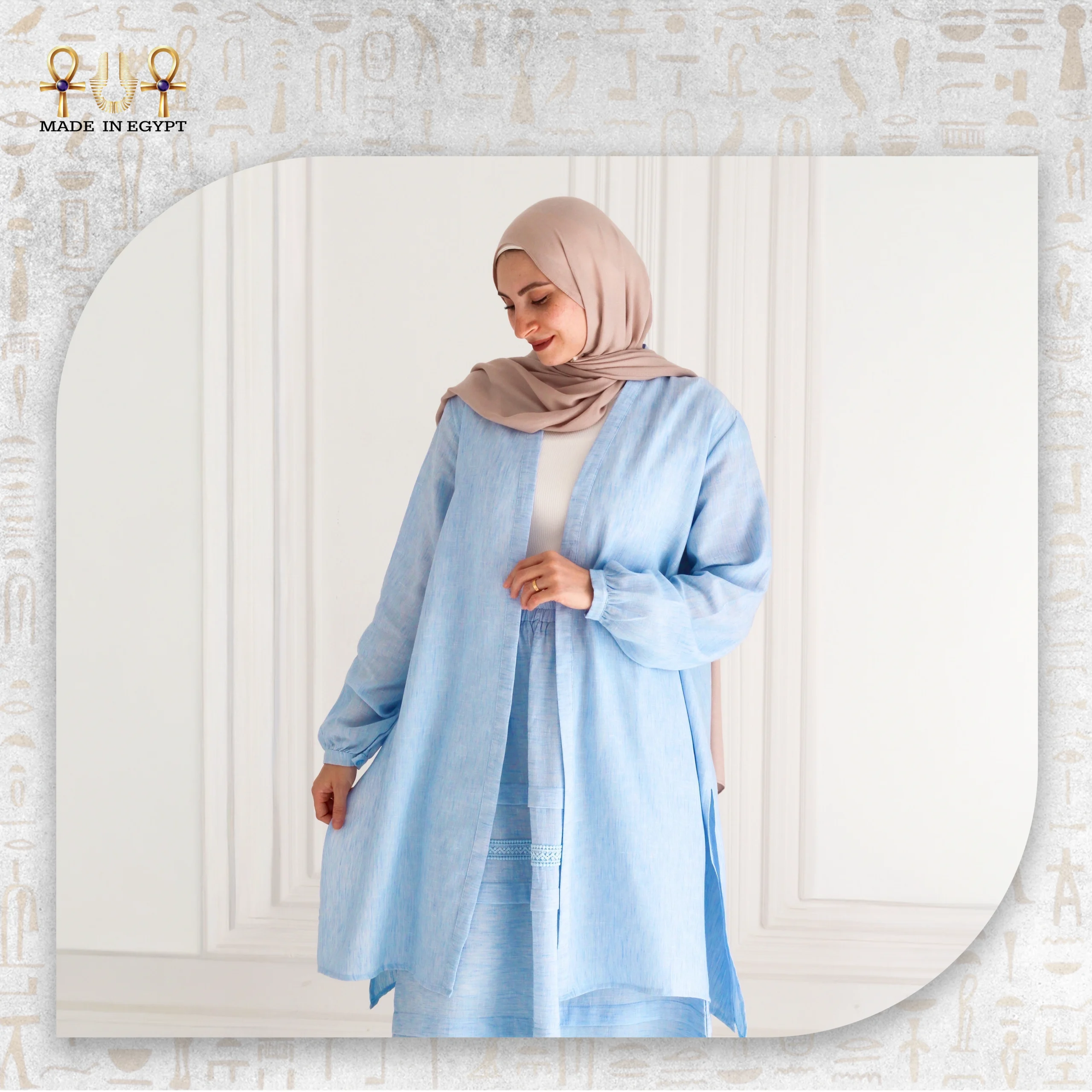 Linen Skirt&Linen Cardigan@2A