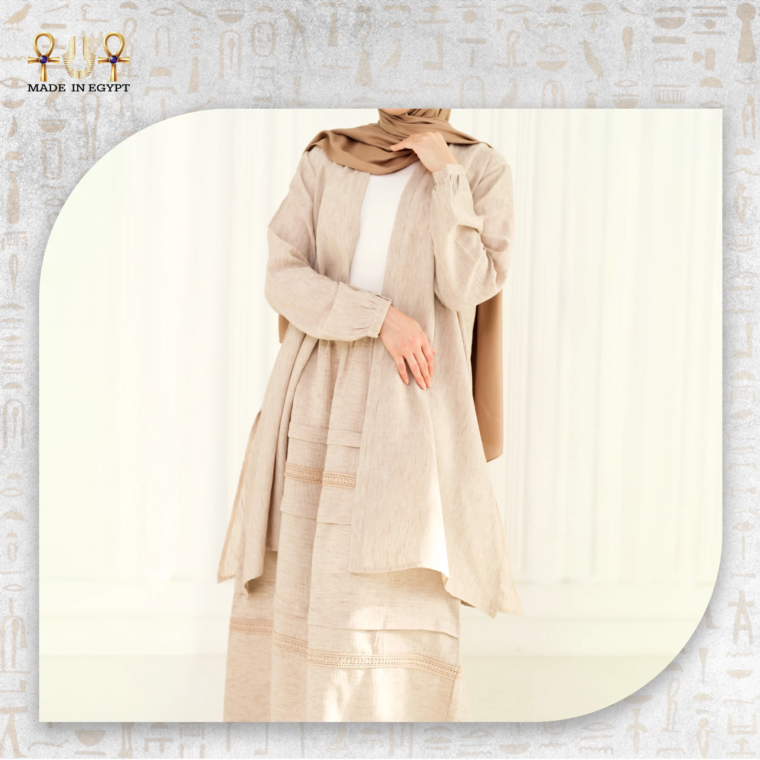 Linen Skirt&Linen Cardigan@2E