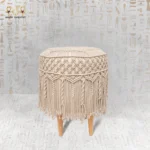 Macramé Velvet Pouf