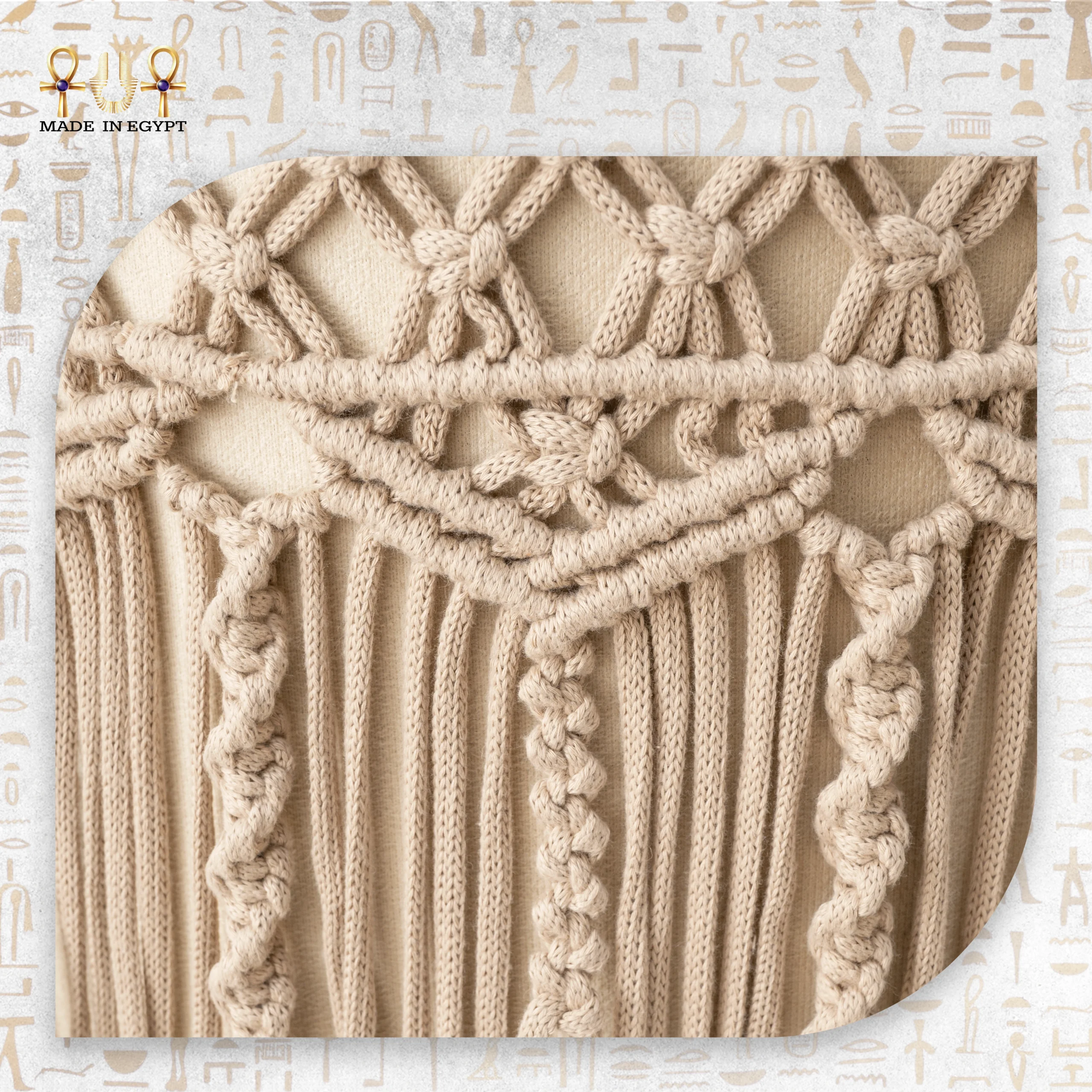 Macramأ© Velvet Pouf@27C