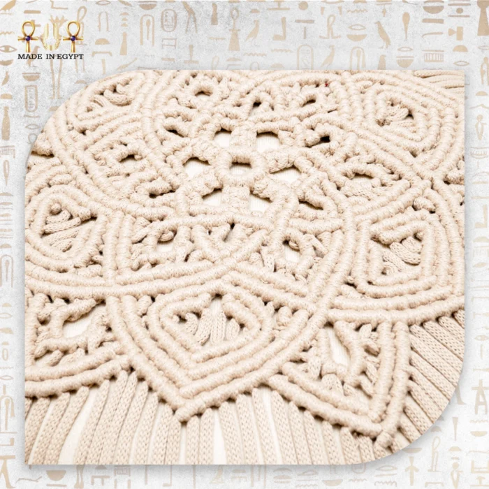 Macramé Velvet Pouf - Image 4