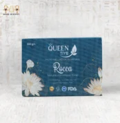 Queen Rocca Natural Handmade Soap packaging with blue design