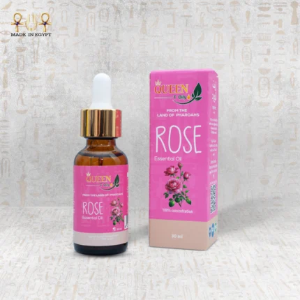 Rose Essential Oil 30ml bottle with pink packaging