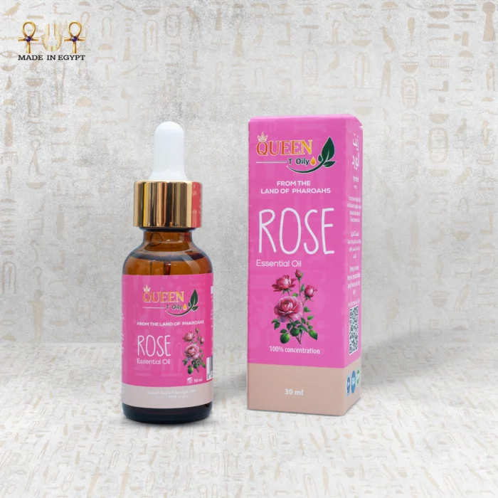 Rose Essential Oil 30ml bottle with pink packaging