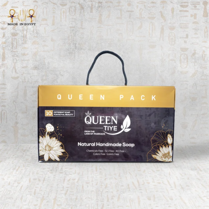 Queen Tiye Soap Pack Gift Box - 10 Natural Handmade Soap Bars.