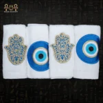Blue evil eye guest towels