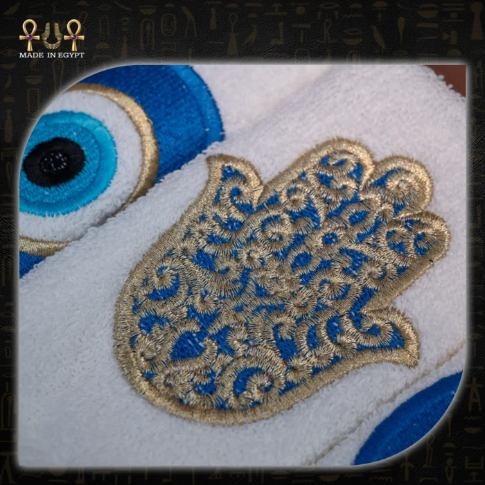 Blue evil eye guest towels - Image 6