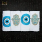 Blue evil eye guest towels - Image 4