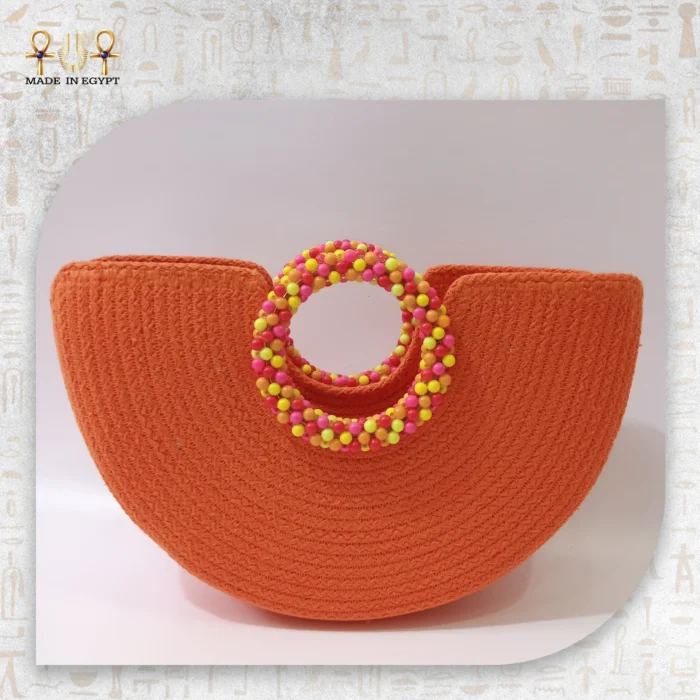 Beaded Half Moon Crochet Bag - Image 9