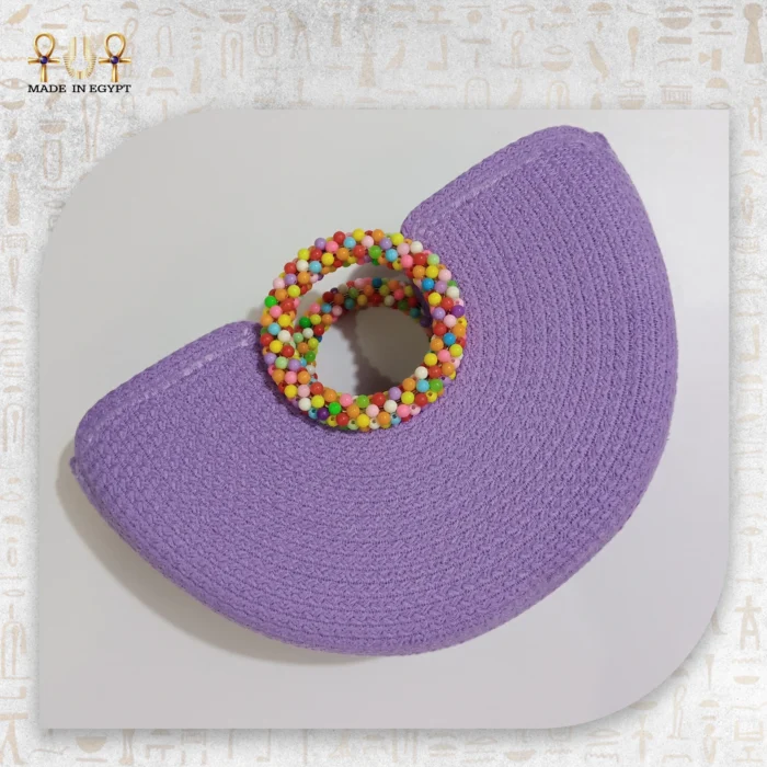 Beaded Half Moon Crochet Bag - Image 7