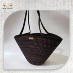 Striped Straw Shoulder Bag - Image 4