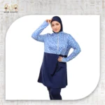 ⁦طقم سباحة أزرق بطبعات استوائية⁩ - الصورة ⁦8⁩