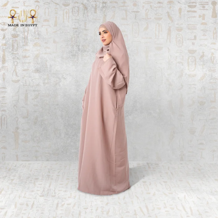 Royal Beige Abaya with Oriental Vest - Image 3