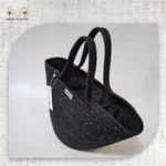 Starry Black Crochet Tote Bag - Image 4
