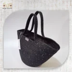 Starry Black Crochet Tote Bag - Image 3