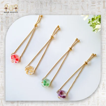 Golden Leaf Resin Bracelet