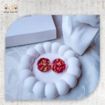 أقراط الراتنج الوردي الذهبي