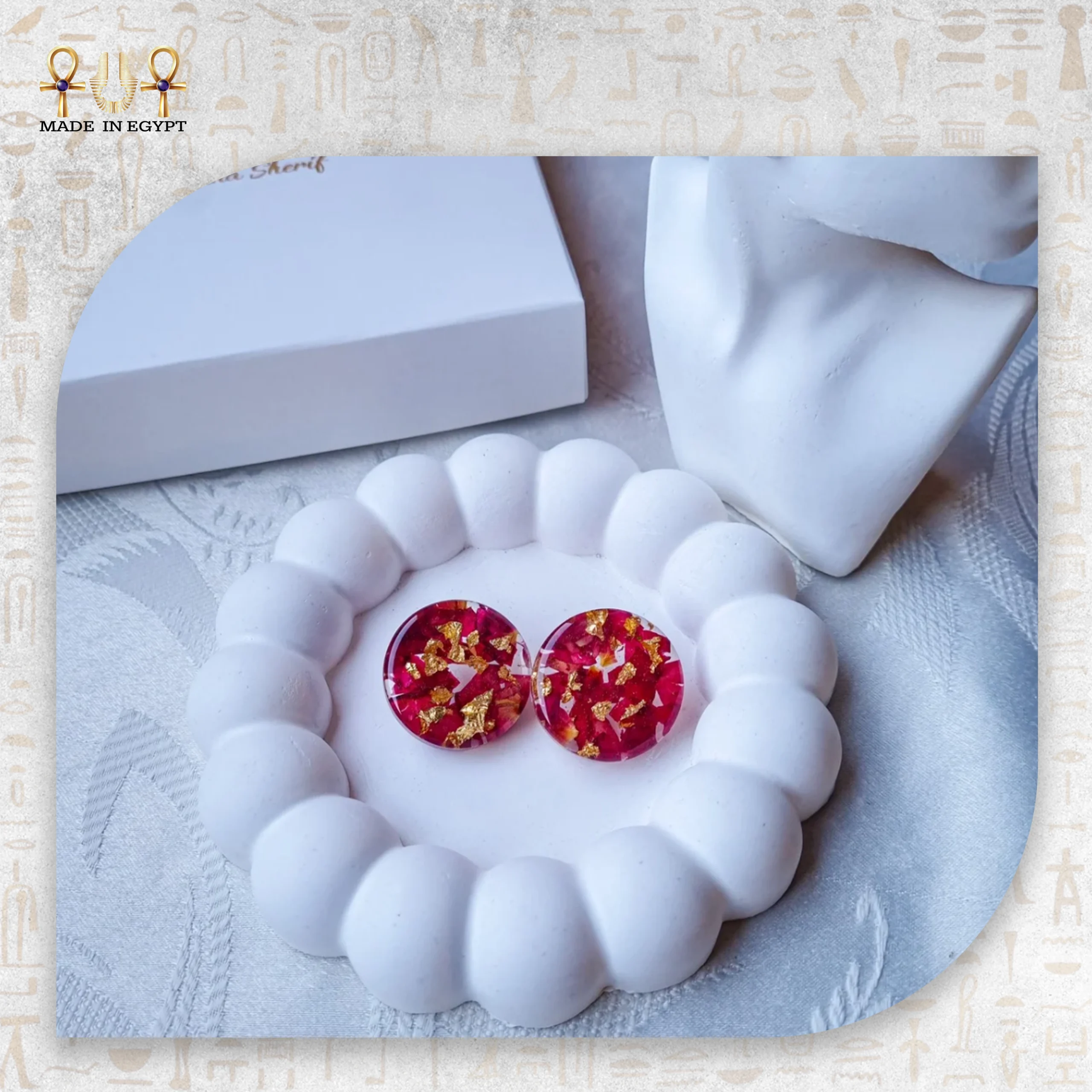 Rose Gold Resin Earrings@32A