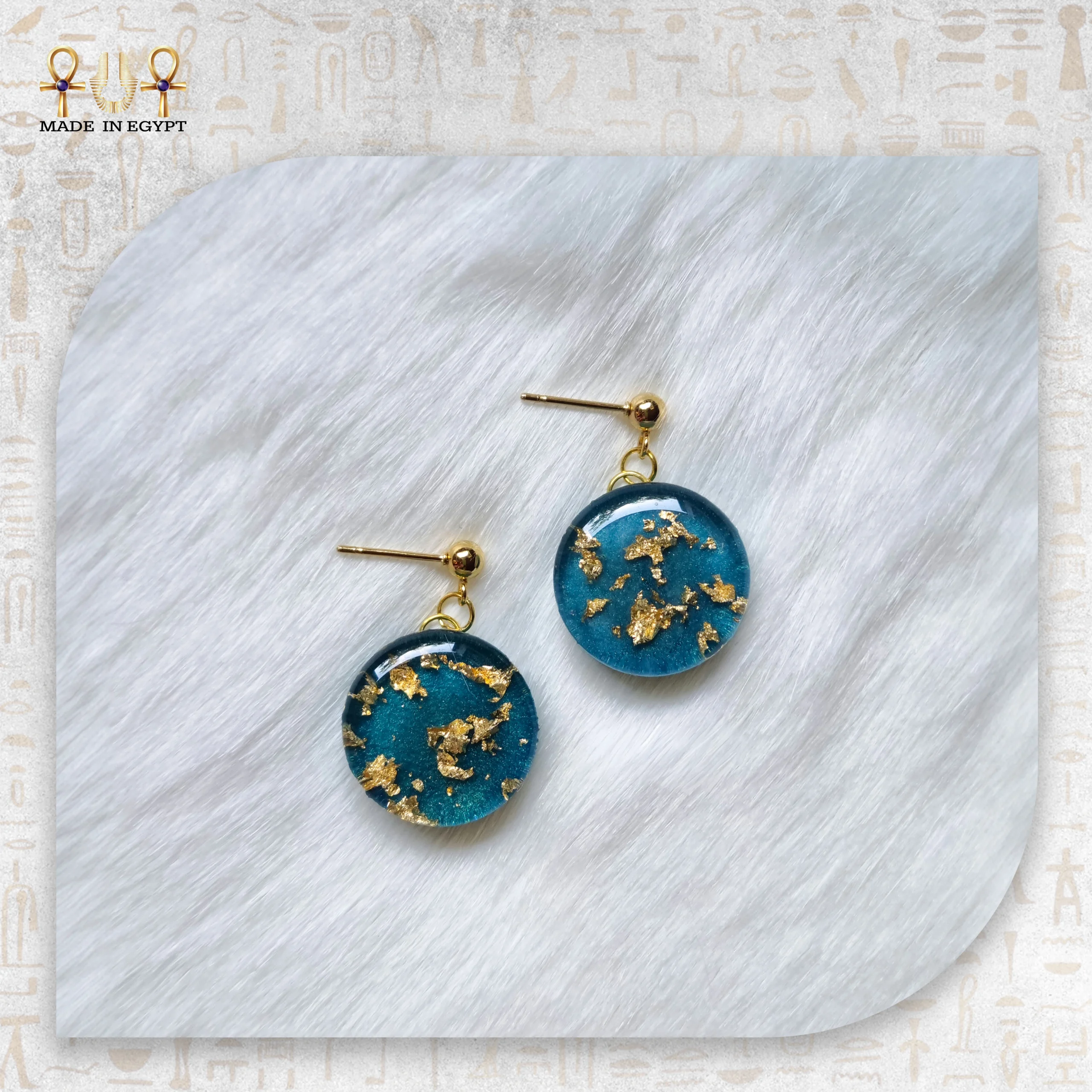 Teal Resin Earrings@3A