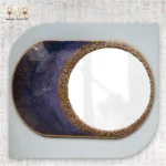 Crescent Resin Mirror with Golden Stones - Image 2