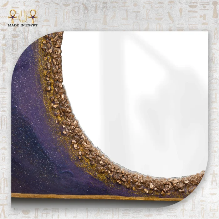 Crescent Resin Mirror with Golden Stones - Image 3