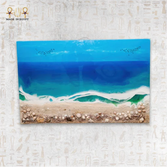 @13A Natural Resin Beach Art Natural Resin Beach Art - Image 1