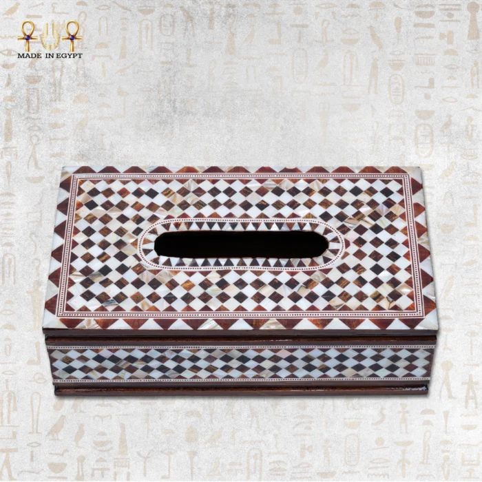 ⁦علبة مناديل مطعّمة بالصدف⁩ - الصورة ⁦8⁩