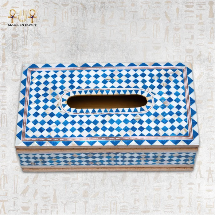 ⁦علبة مناديل مطعّمة بالصدف⁩ - الصورة ⁦6⁩