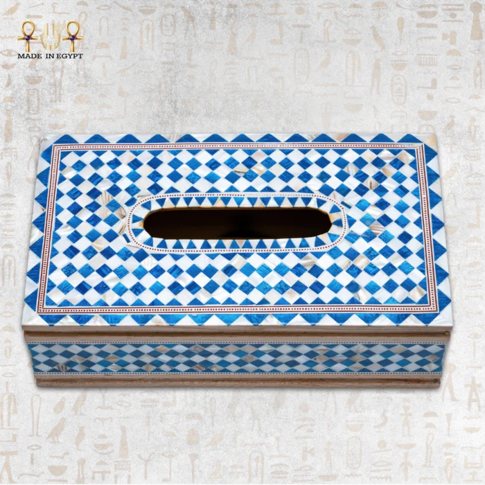 ⁦علبة مناديل مطعّمة بالصدف⁩ - الصورة ⁦5⁩