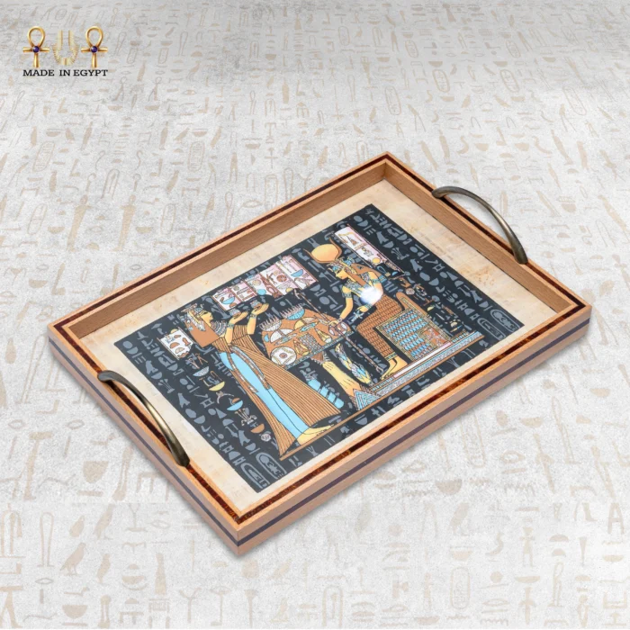 Pharaonic Papyrus Serving Tray Set - Image 1