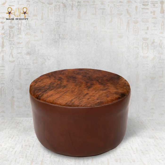 Mixed Hair-On Pouf - Image 1