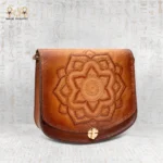 Carved Blossom Leather Bag - Image 2