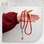 99-Bead Natural Red Agate Misbaha - Image 3