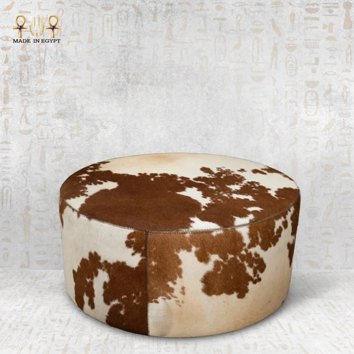 Full Cowhide Pouf - Image 1