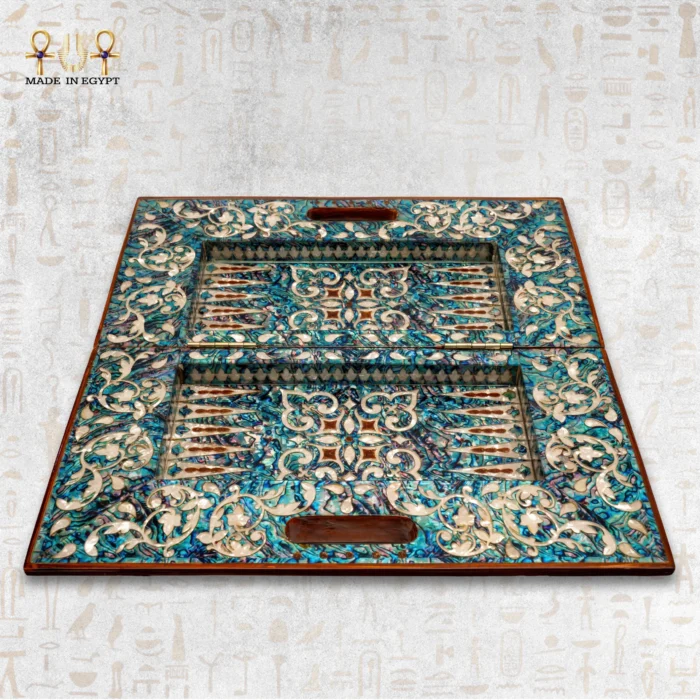 ⁦طاوله شنطة مطعّمة بالصدف الأزرق⁩ - الصورة ⁦5⁩