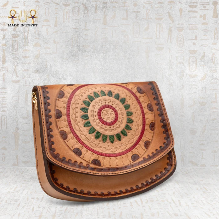 ⁦شنطة الزهرة التراثية الجلد⁩ - الصورة ⁦5⁩