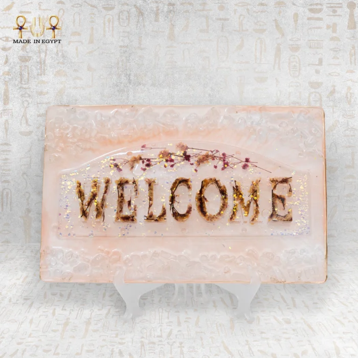 ⁦لوحة الترحيب الكريستالية الوردية⁩ - الصورة ⁦1⁩
