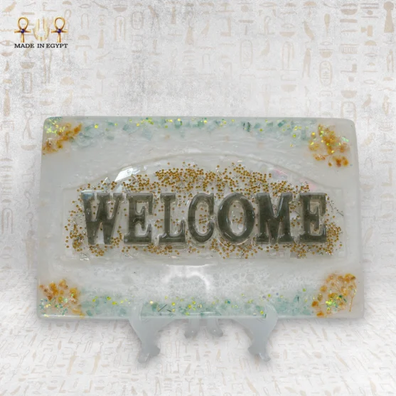 @38A Resin Welcome Sign – Crystal Touch Resin Welcome Sign – Crystal Touch - Image 1