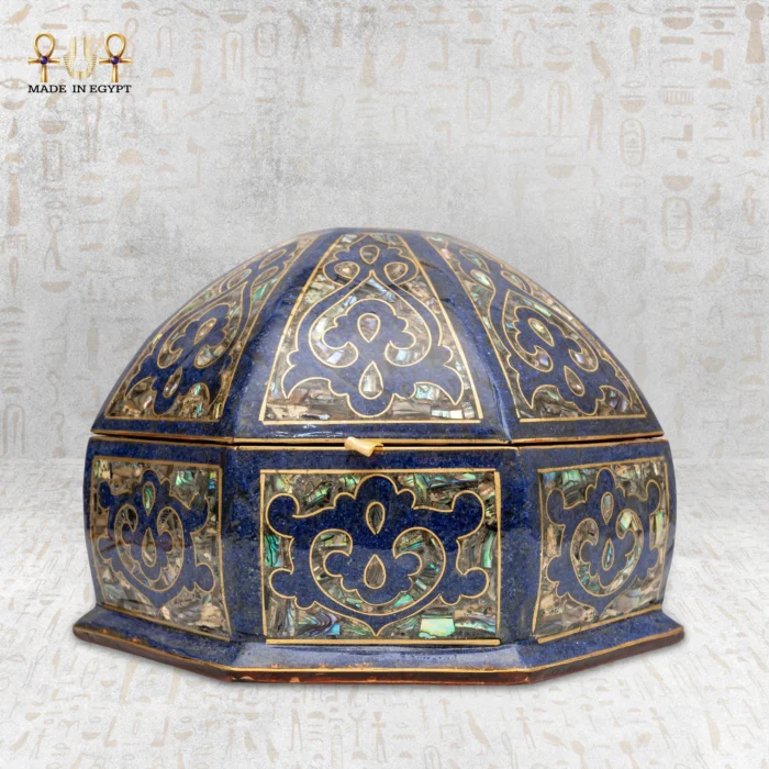 Al-Quds Blue Mother of Pearl Jewelry Box - Image 1