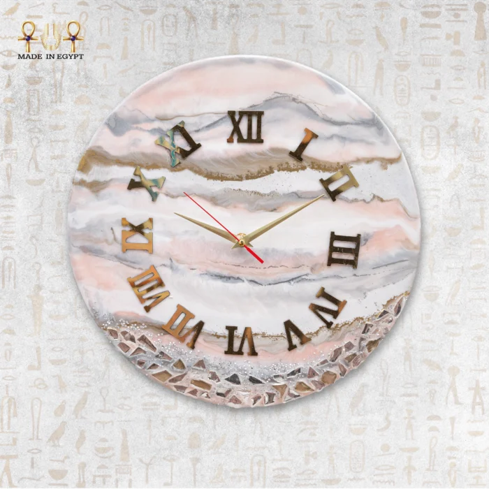 Rose Quartz Resin Clock - Image 1
