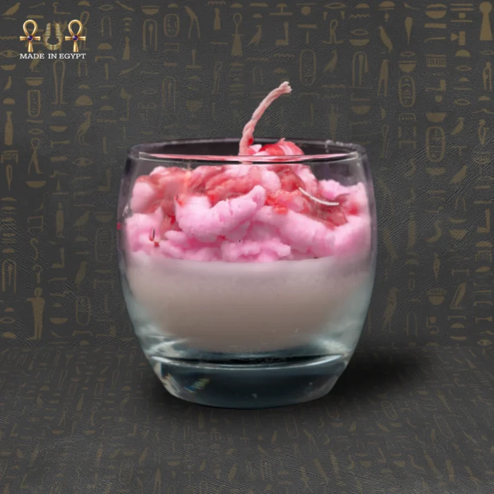 Pink Malban Texture Soy Candle in Glass Jar - Image 3
