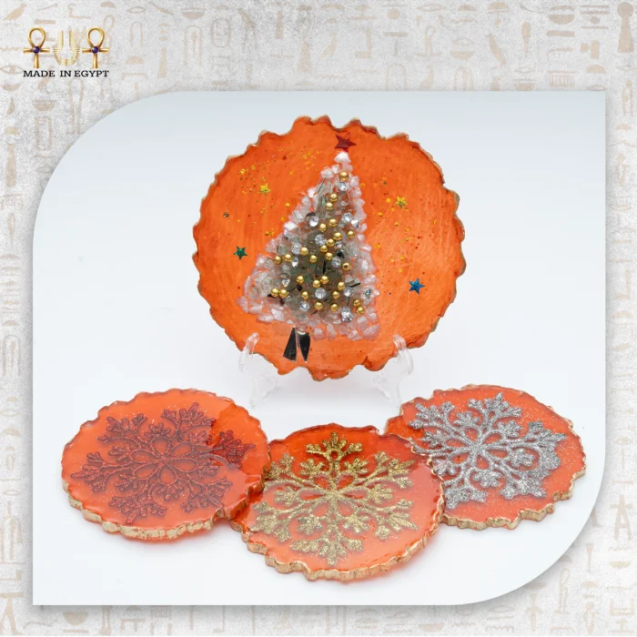 Sparkling Christmas Tree Resin Coaster - Image 1