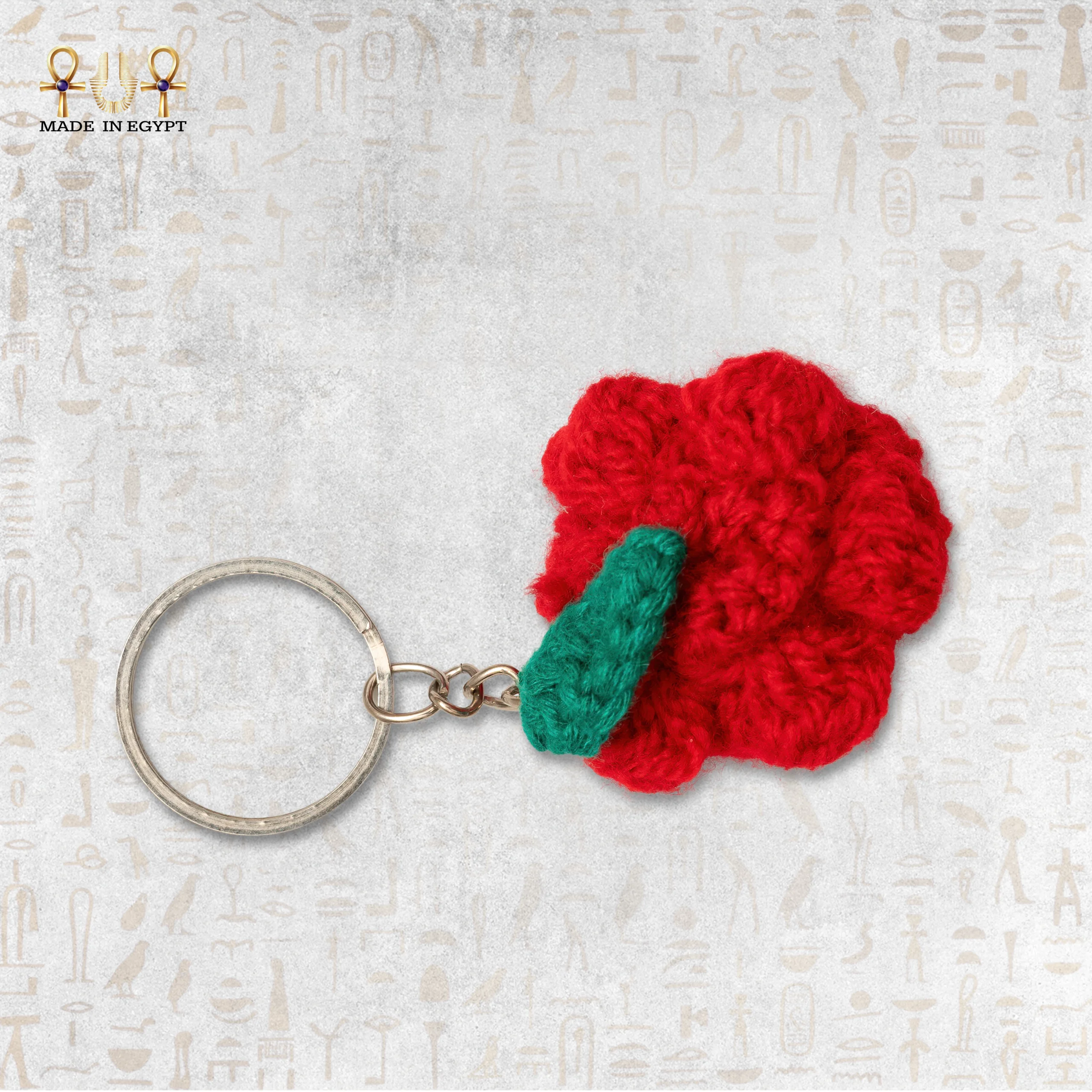 @4D.Bloomy Red Flower Keychain ميدالية وردة القلوب - الصورة 1