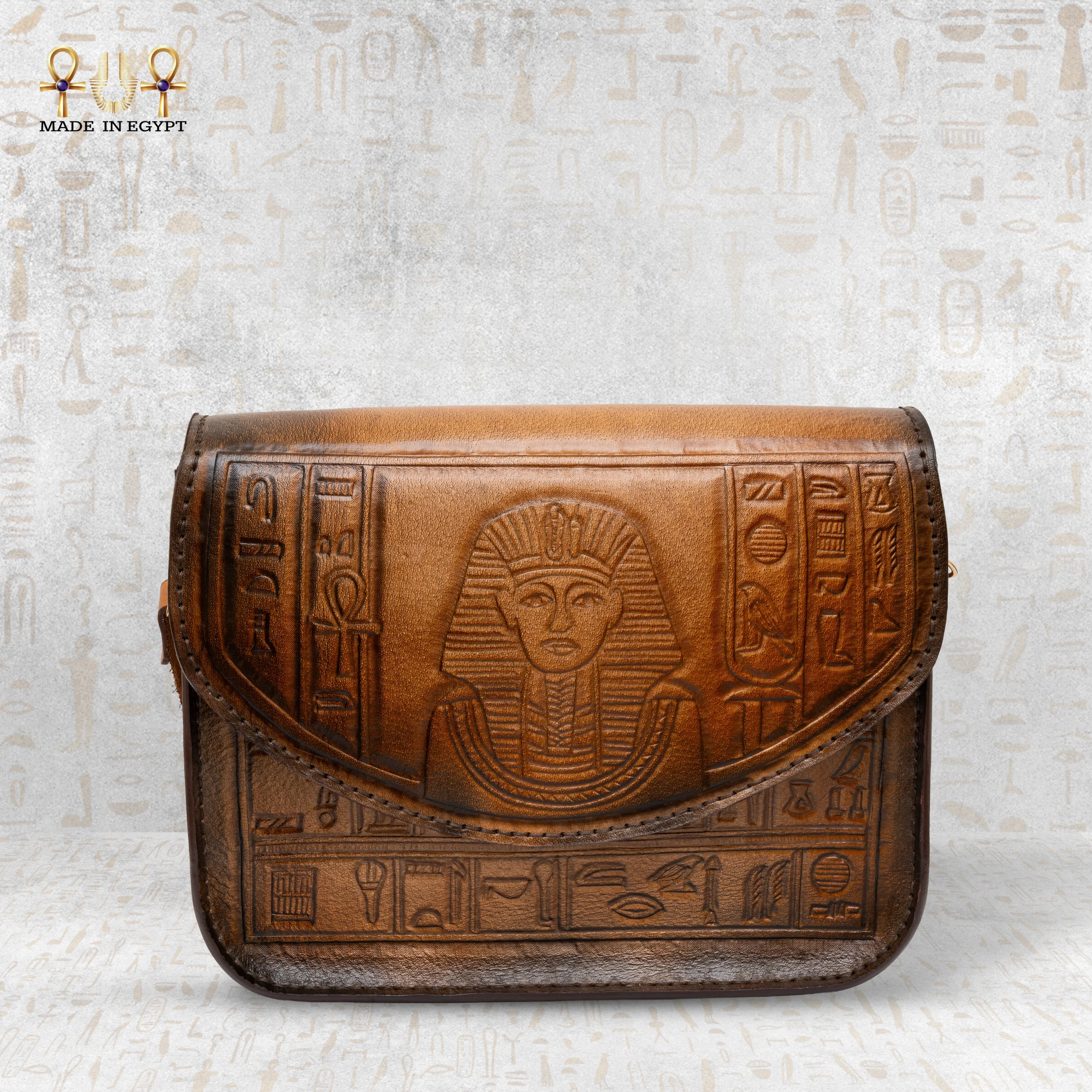@4D.Pharaonic Engraved Leather Bag Pharaonic Engraved Leather Bag - Image 1