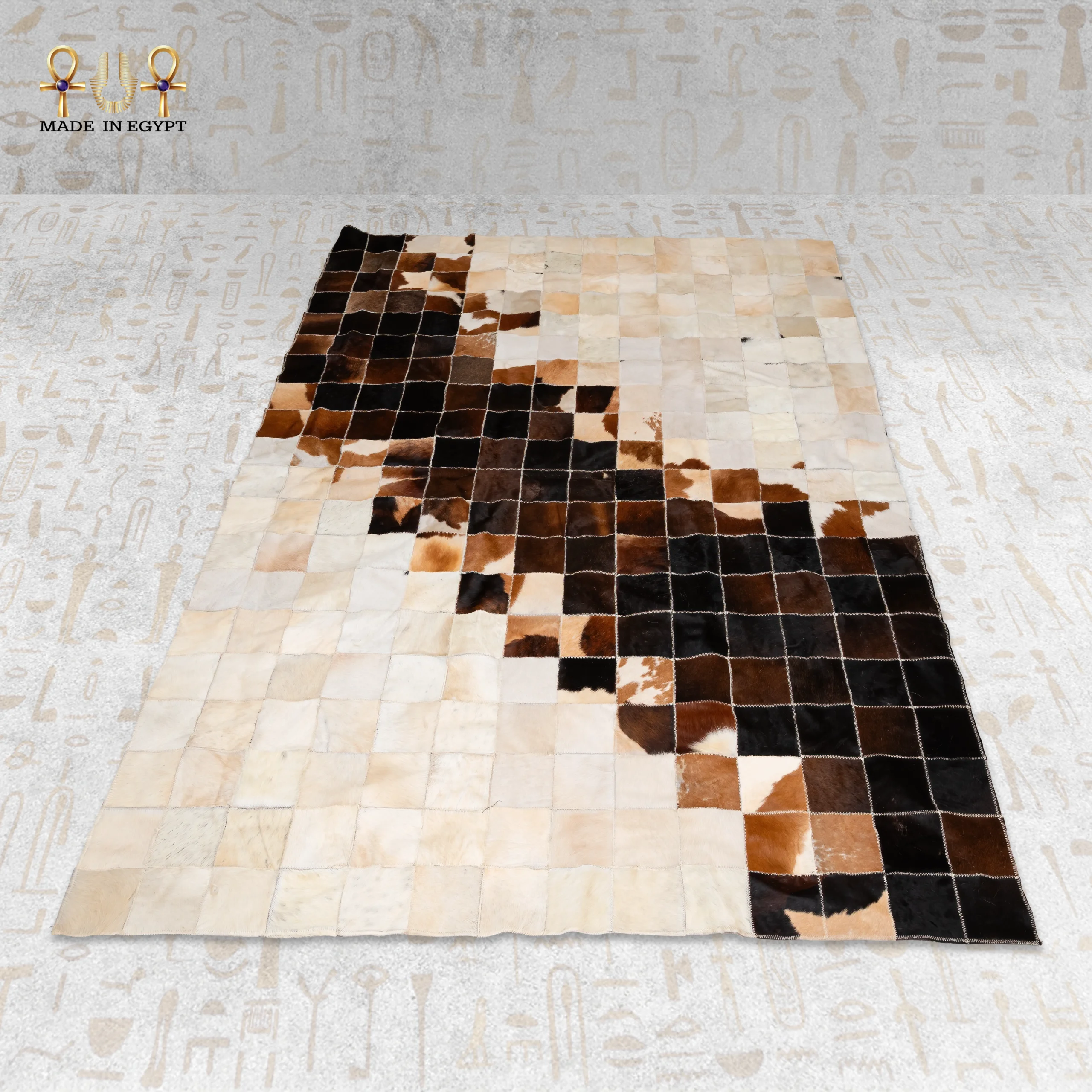 @5B Mixed Cowhide Patchwork Rug Mixed Cowhide Patchwork Rug - Image 1