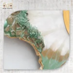 Emerald Geode Resin Clock - Image 3