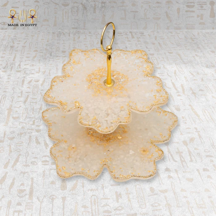 Luxury Resin Serving Tray with Crystal Handles - Image 3