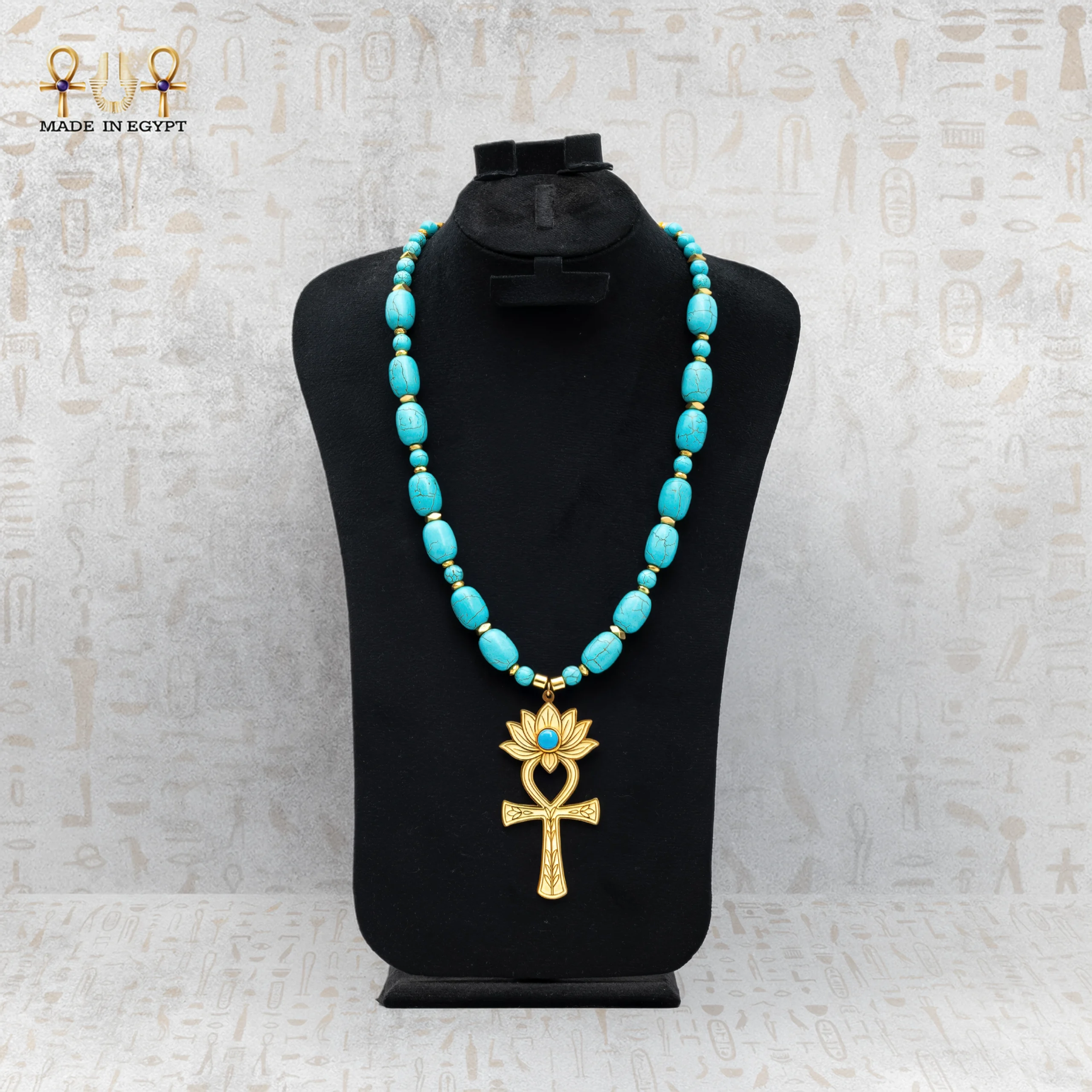 @6A.Pharaonic Lotus of Life Necklace قلادة زهرة الحياة الفرعونية - الصورة 1