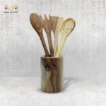 Wooden Spoon Set with Holder