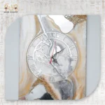 Resin Wall Clock with Reflective Stone Art - Image 4